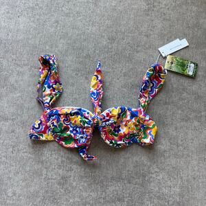 NWT Bydee Cyprus Bikini Top in Salsa